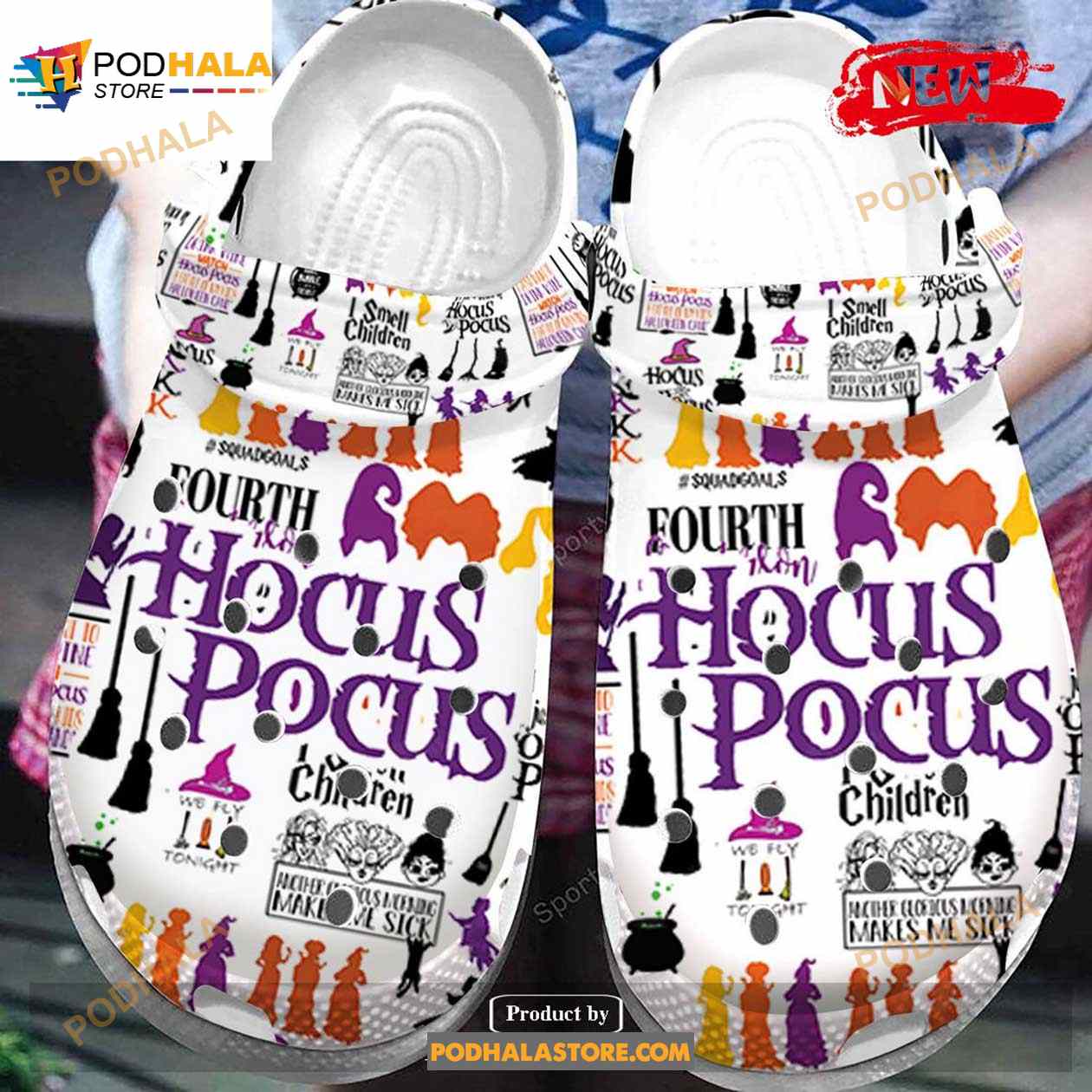 Halloween Hocus Pocus Colorful Crocs Clog Shoes For Men And Women