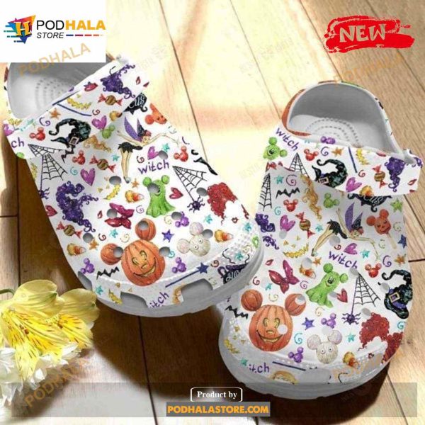 White Little Hocus Pocus Pattern Crocs Classic Clog Shoes