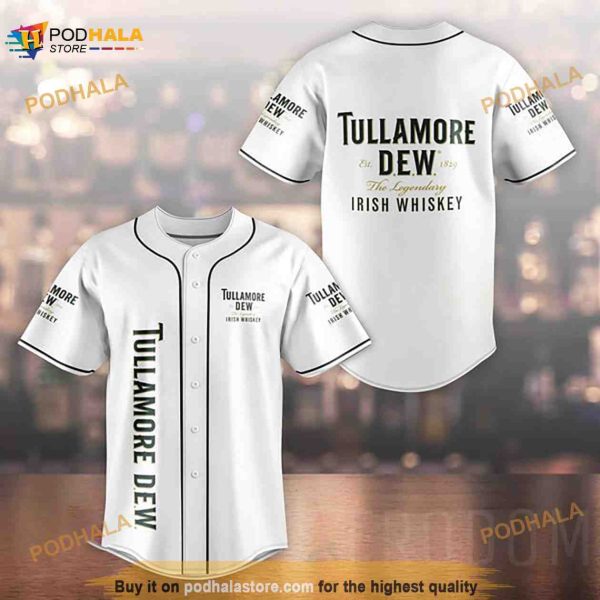 White Tullamore Dew 3D Baseball Jersey Unisex Shirt