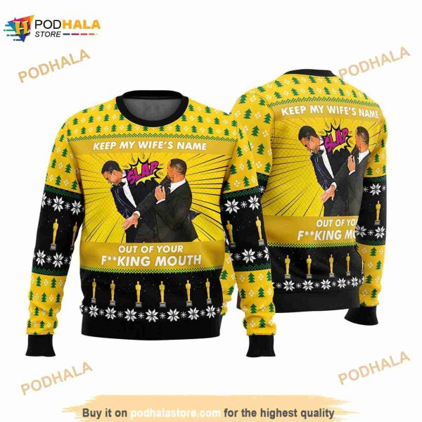 Will Smith Slaps Chris Rock Meme Ugly Christmas Sweater