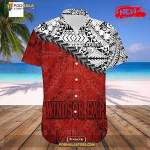 Windsor Express Ncaa Grunge Polynesian Tattoo Ca Basketball Funny Hawaiian Shirts 2