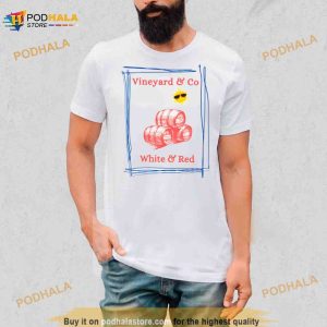 Wine Barrels White And Red Shirt 3