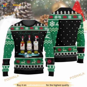 Wine Christmas Spirit Drinking Wine Lovers Gift Green Ugly Sweater