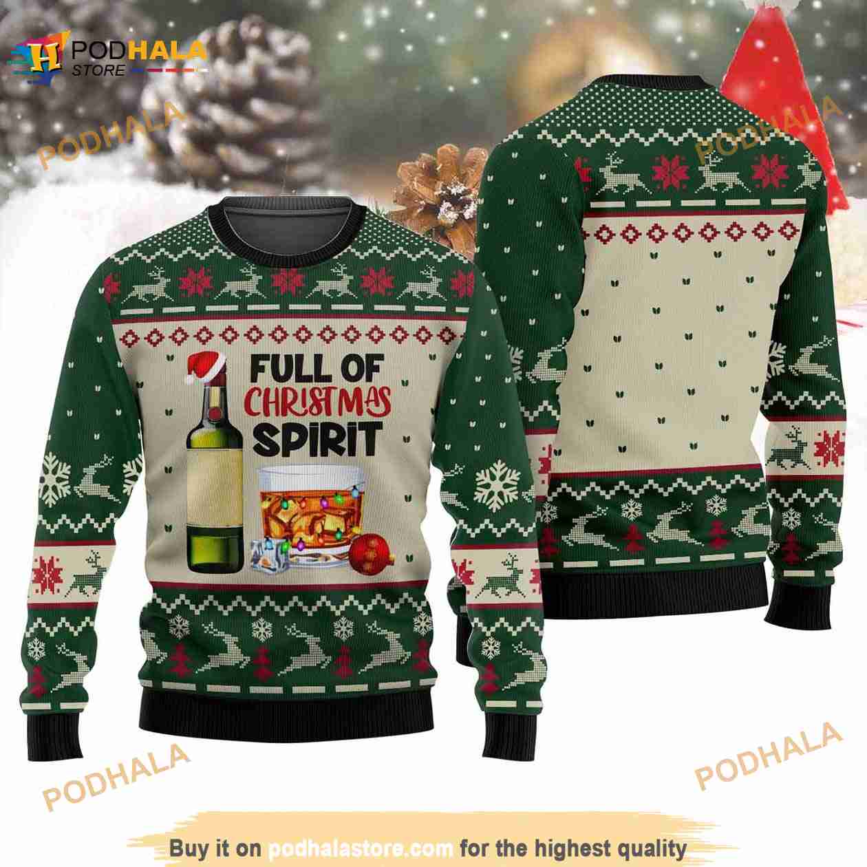 Wine Whiskey Full Of Christmas Spirit Drinking Wine Lovers Sweater Wine Whiskey Full Of Christmas Spirit Drinking Wine Lovers Sweater