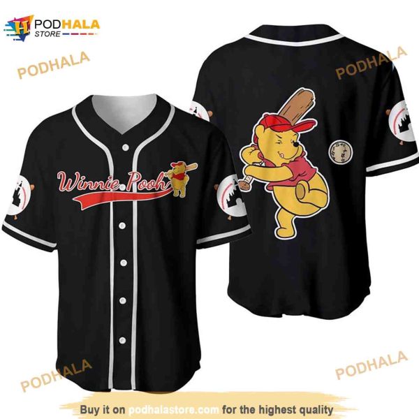 Winnie Pooh Disney Cartoon Graphics Unisex 3D Baseball Jersey