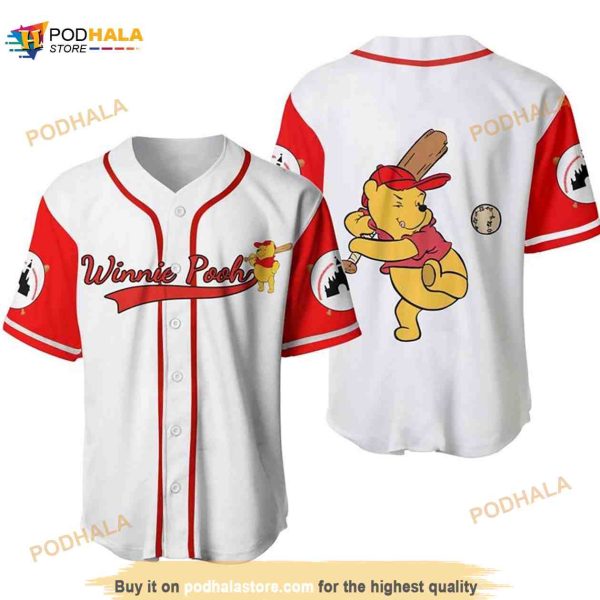 Winnie Pooh The Catcher Disney Cartoon Unisex 3D Baseball Jersey