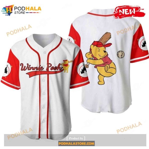 Winnie The Pooh Disney Cartoon Graphics All Over Print Unisex Baseball Jersey