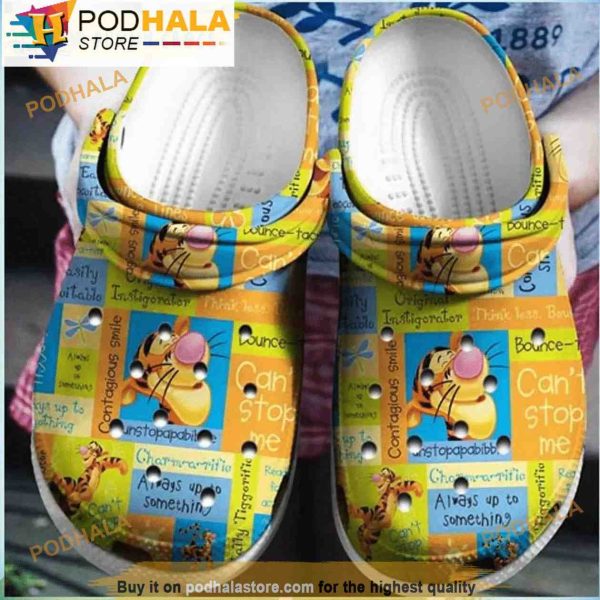 Winnie The Pooh Tigger Pattern 3D Crocs, Funny Crocs