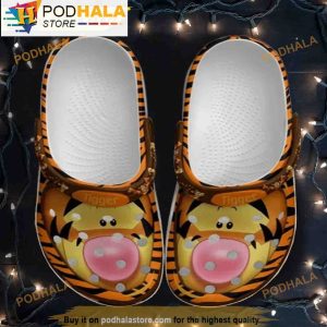 Winnie The Pooh Tigger Pattern 3D Crocs Slippers, Funny Crocs