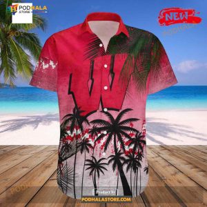 Wisconsin Badgers Ncaa Coconut Tree Tropical Grunge Funny Hawaiian Shirts 2