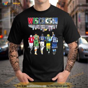 Wisconsin City Skyline Sports Team Players Signatures Shirt