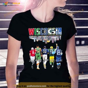 Wisconsin City Skyline Sports Team Players Signatures Shirt 2