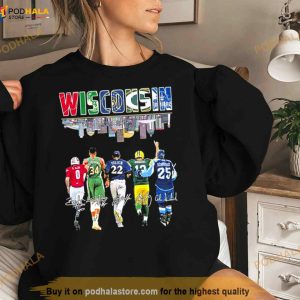 Wisconsin City Skyline Sports Team Players Signatures Shirt 3