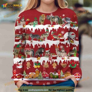 Wolf Xmas 3D Funny Ugly Sweater, Christmas 3D Funny Gift