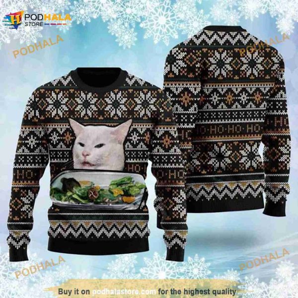 Woman Yelling At Cat Meme Couple Christmas Sweater