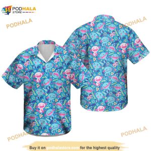 Wooper Ball Hawaiian Shirt, Hawaii Shirt Button Shirt, Pkm Shirt