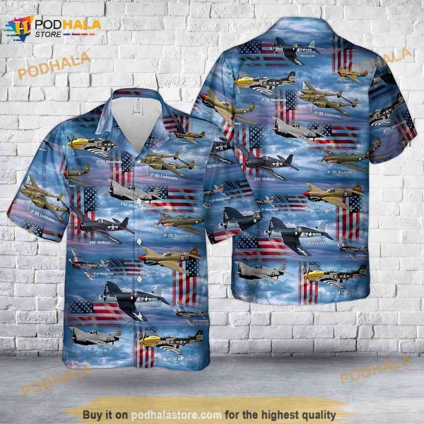World War Ii American Fighters Hawaiian Shirt, 3D Veteran Aloha Shirt
