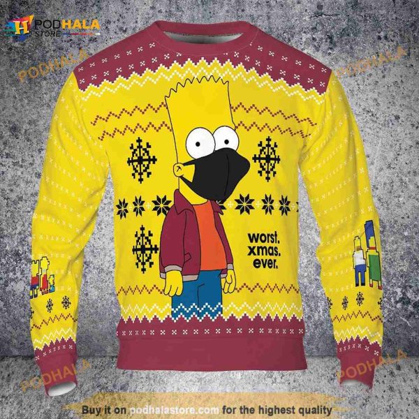 Worst Xmas Ever The Simpsons Ugly Christmas 3D Sweater