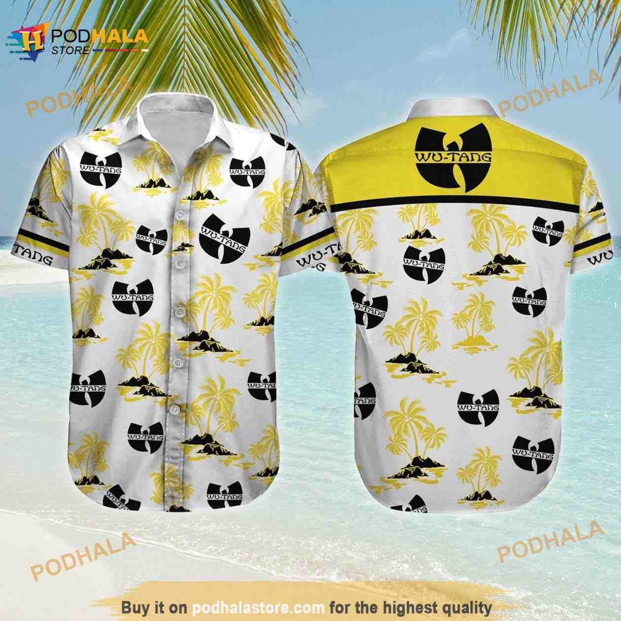 Hawaiian Shirt Brad Pitt original Genuine 100% Yellow Style 