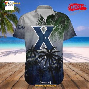 Xavier Musketeers Ncaa Coconut Tree Tropical Grunge Funny Hawaiian Shirt 2