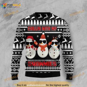 Xmas Chillin With My Snowmies Ugly Sweater 3D, Funny Christmas Gifts