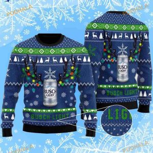 Xmas Deer Busch Light Ugly Christmas Sweater