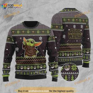 YODA Christmas Unisex Woolen Sweater, Ugly Christmas Sweater
