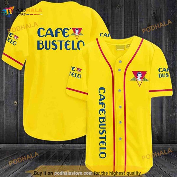 Yellow Café Bustelo 3D Baseball Jersey Shirt