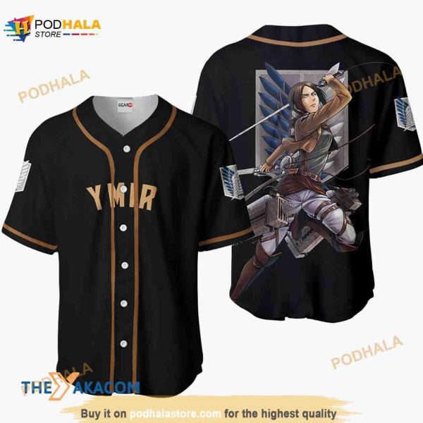 Ymir Attack On Titan Anime 3D Baseball Jersey Shirt