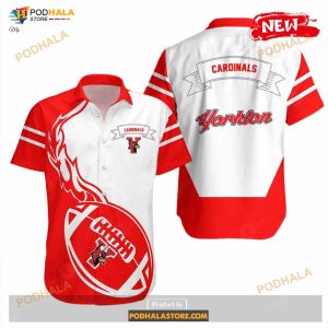 Yorkton Cardinals Ncaa Flame Ball Funny Hawaiian Shirt 1