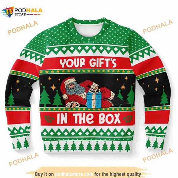 Your Gifts In The Box Ugly Christmas Wool Knitted Sweater