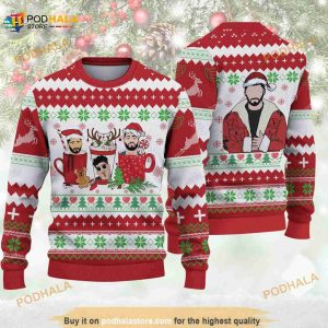 Z.Maliklove Christmas Knitted Ugly Sweater, Xmas Is Here Knitted Wool 3D Sweater