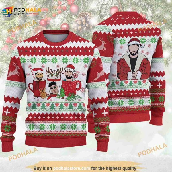 Z.Maliklove Christmas Knitted Ugly Sweater, Xmas Is Here Knitted Wool 3D Sweater