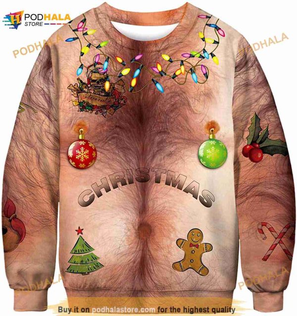 Zcfire Unisex Ugly Christmas 3D Digital Printed Sweater For Xmas Holiday Party