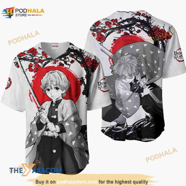 Zenitsu Kimetsu Anime Japan Style 3D Baseball Jersey Shirt