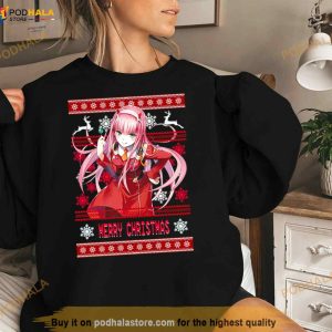 Zero Two Derling In The Franxx Anime Ugly Christmas Pattern Shirt