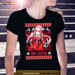 Zero Two Derling In The Franxx Anime Ugly Christmas Pattern Shirt 2