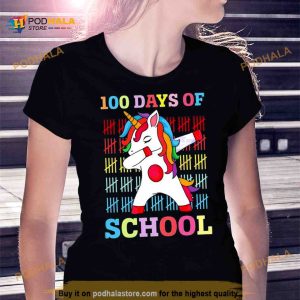 100 Days of School Funny Unicorn Back to School Shirt