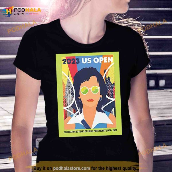 2023 US Open Celebrating 50 Years Of Equal Prize Money 1973 2023 Camila Pinheiro Fan Gifts T Shirt