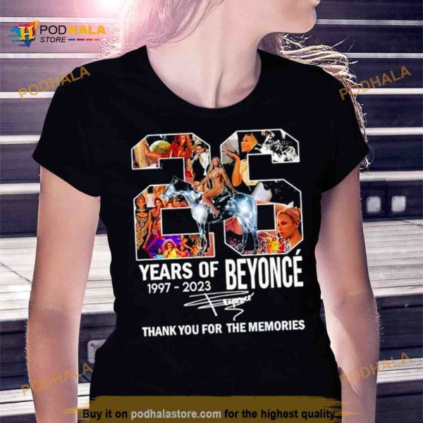 26 Years Of Beyonce Thank You For The Memories Renaissance 2023 World Tour T Shirt