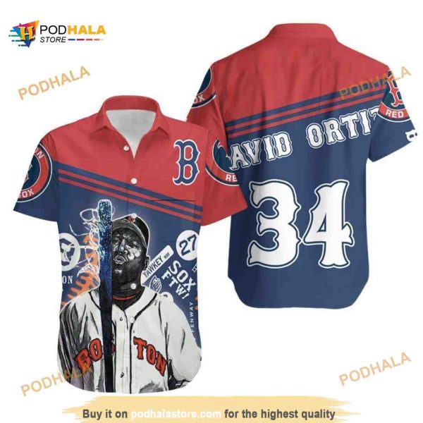 34 David Ortiz Boston Red Sox MLB Hawaiian Shirt, Gift For Baseball Fans