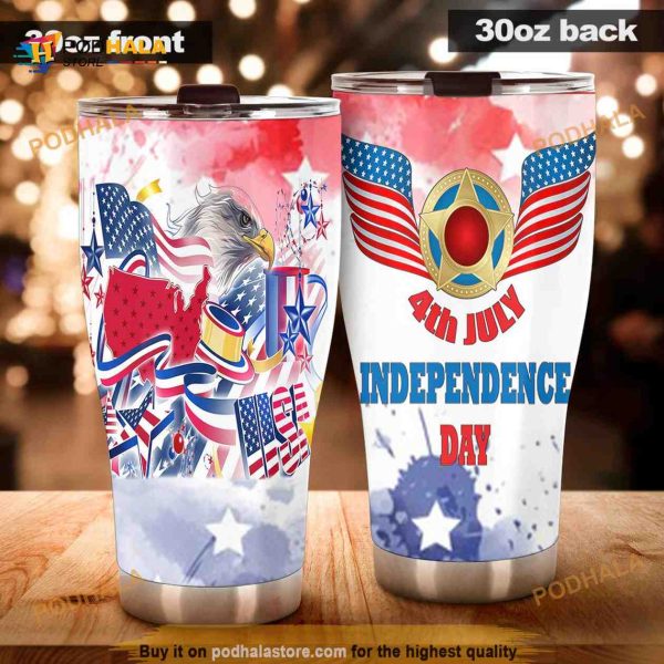 4th of July Patriotic Cup Summer America Flag Tumbler