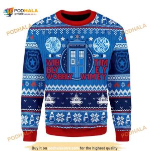 A Timey Wimey All Over Printed Christmas Funny Ugly Sweater