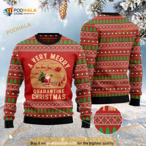 A Very Merry Quarantine Christmas 3D Christmas Funny Ugly Sweater