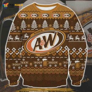 A&W Root Beer Christmas Ugly Wool Knitted Sweater