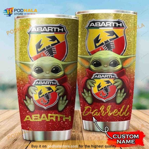 Abarth Baby Yoda Custom Name 999 Gift For Lover Day Travel Tumbler