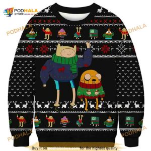 Adventure Time Cartoon Characters Ugly Christmas Sweater