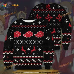 Akatsuki Anime Christmas Ugly Christmas Sweater, Christmas Gift For Naruto Fans