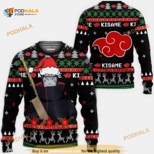 Akatsuki Kisame Naruto Anime Xmas Ugly Christmas Knitted Sweater