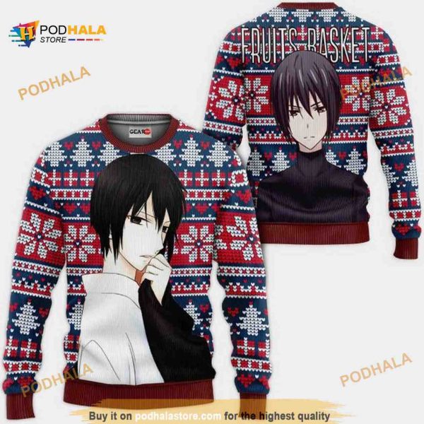 Akito Sohma Anime Fruits Basket Xmas Ugly Christmas Knitted Sweater